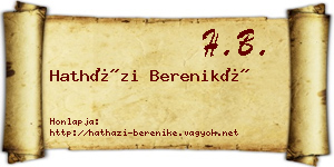Hatházi Bereniké névjegykártya